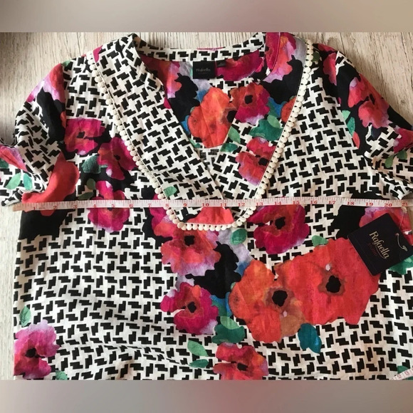 NWT Rafaela Linen Tunic 3/4 Sleeve Top Shirt Size M - Picture 10 of 14